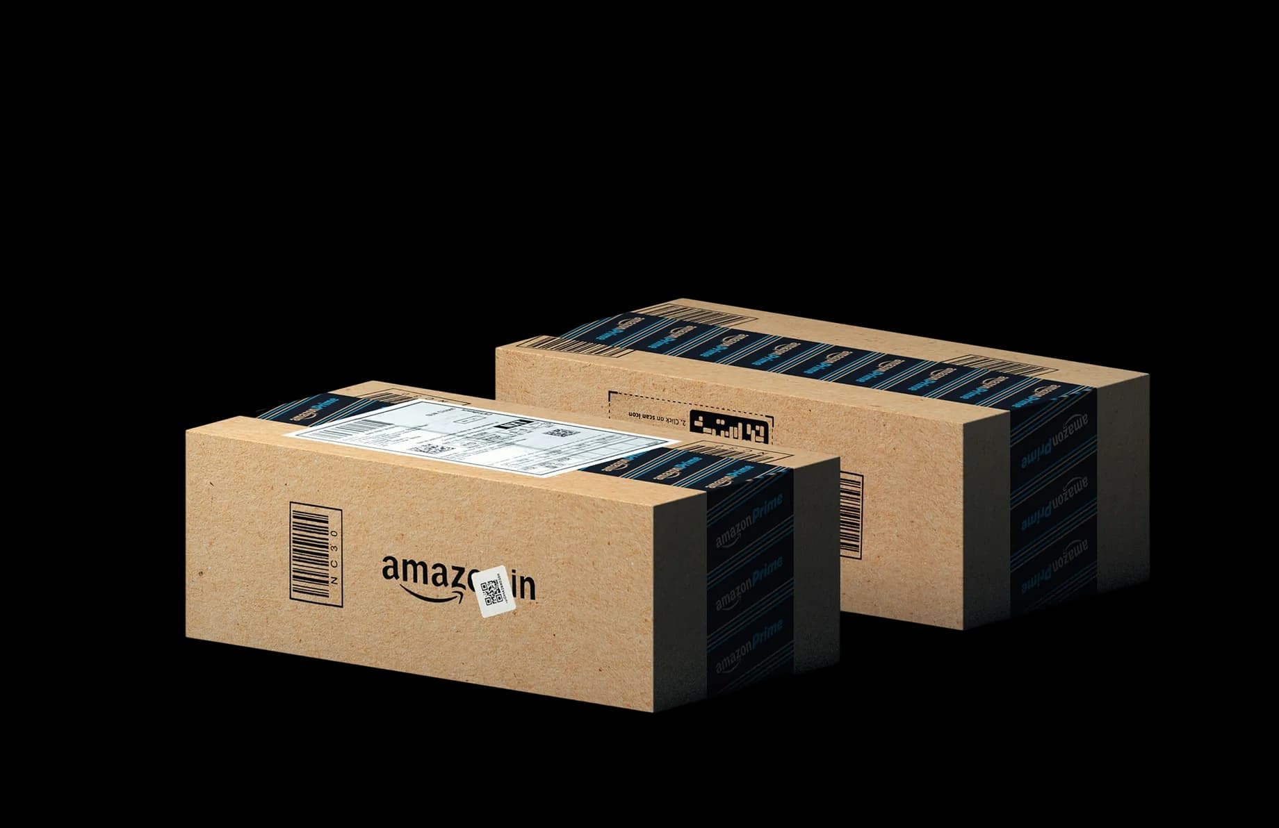 Two Amazon Prime shipping boxes