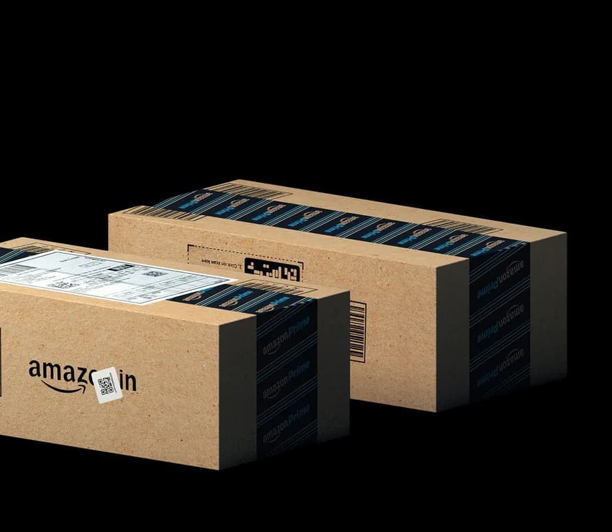 Two Amazon Prime shipping boxes